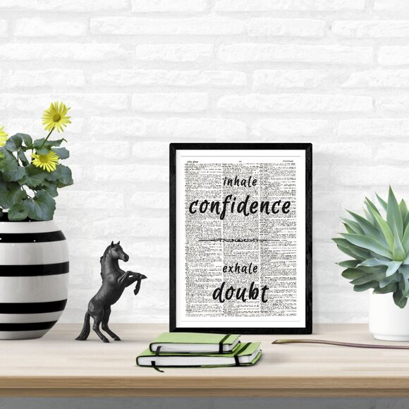 Confidence Doubt Inspirational Quote DICTIONARY ART PRINT Vintage Wall Decor Art - Picture 9 of 11